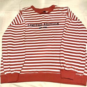 Forever 21 Striped Brick and White Limited Edition NY Plus Sweatshirt-Size 2X